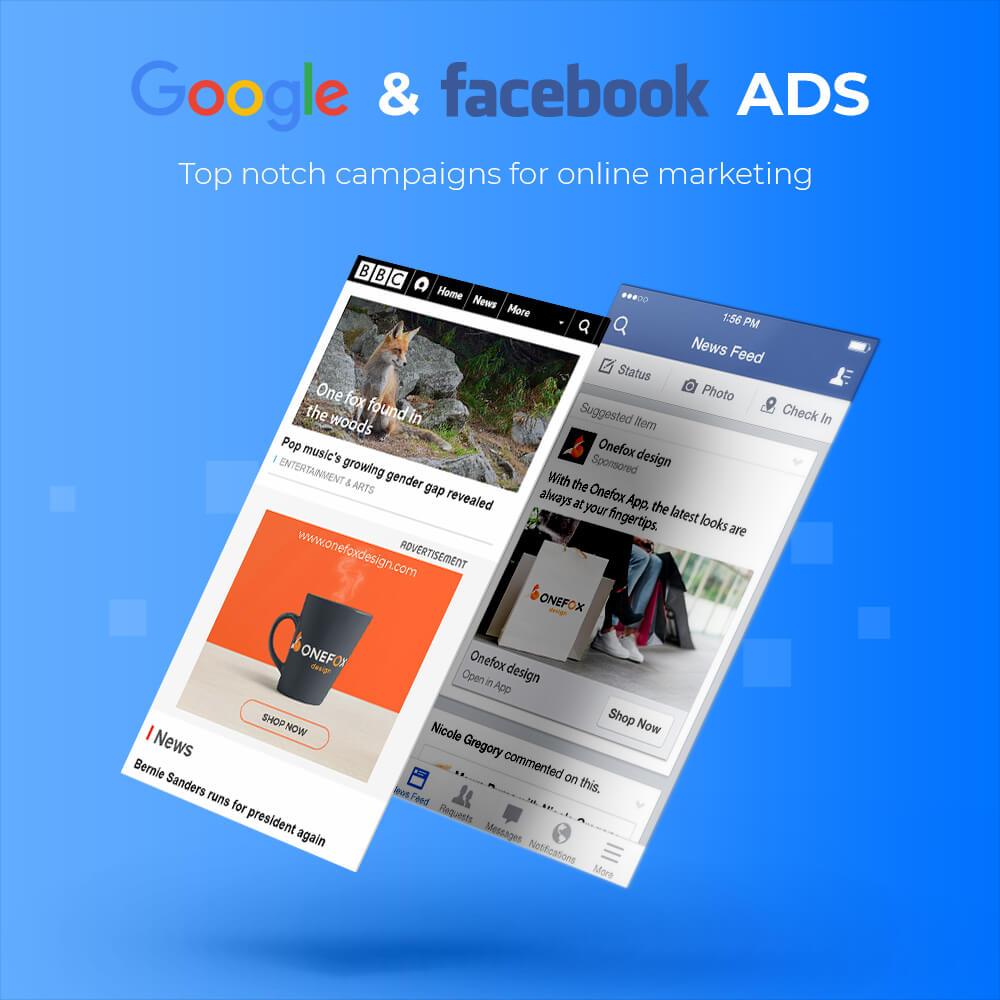 Diseño de anuncios de facebook de Google
